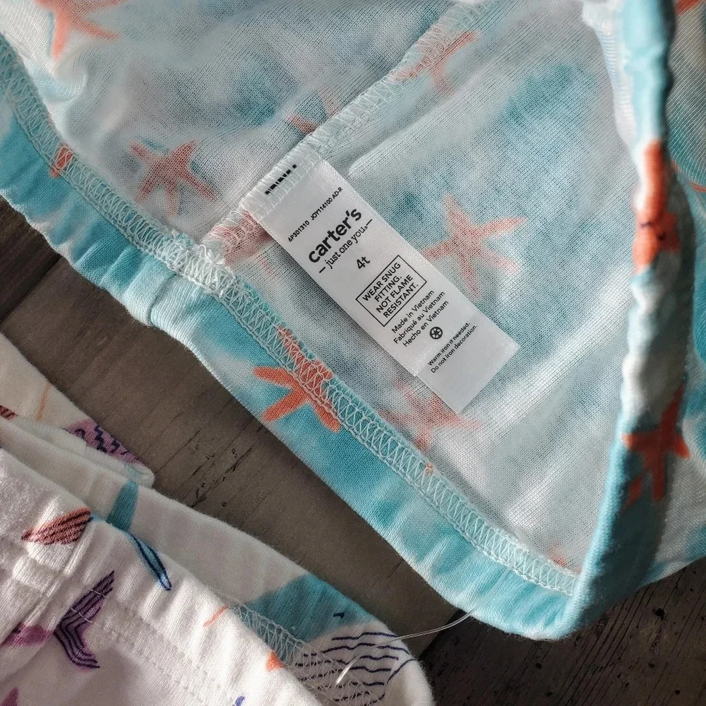 NWT Carter's Girls Size 4T Ocean Mermaid Pajama Bottoms Bundle